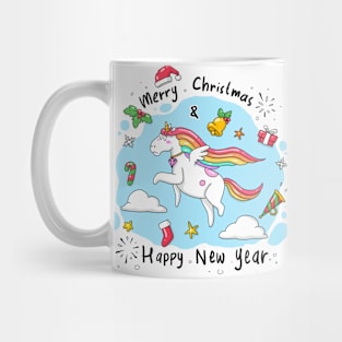 Flying unicorn - Merry Christmas and Happy New year Mug